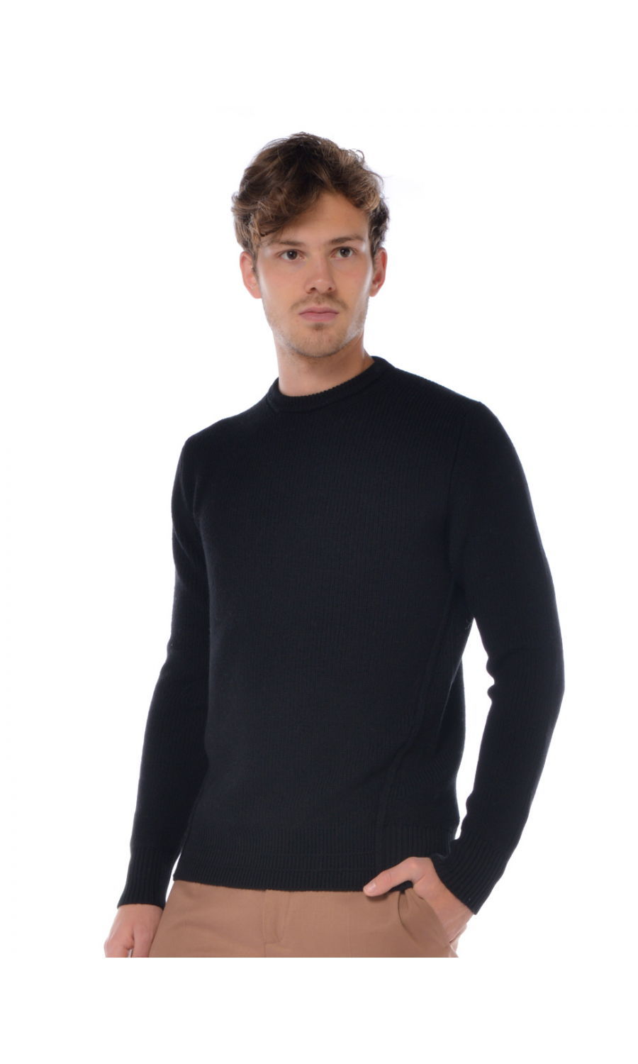 Maglia da uomo Hosio a costine con ricamo 106M31