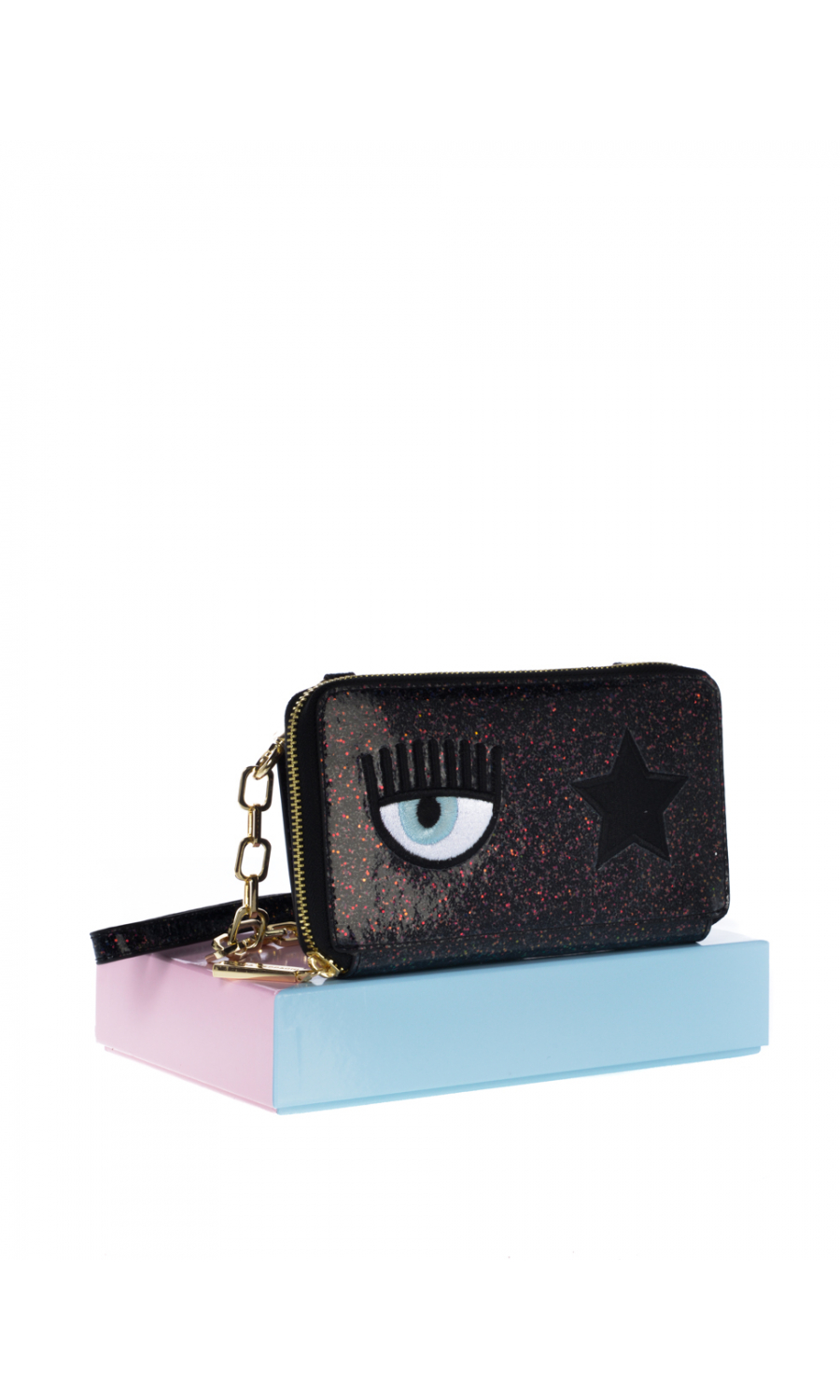 Portafoglio da donna Chiara Ferragni glitter con tracolla 73SB5PO3ZS