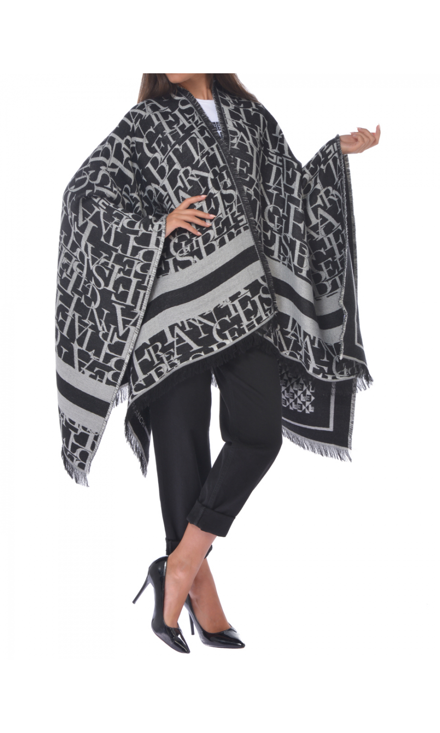 Stola da donna Elisabetta Franchi reversibile con loghi MT02F26E2