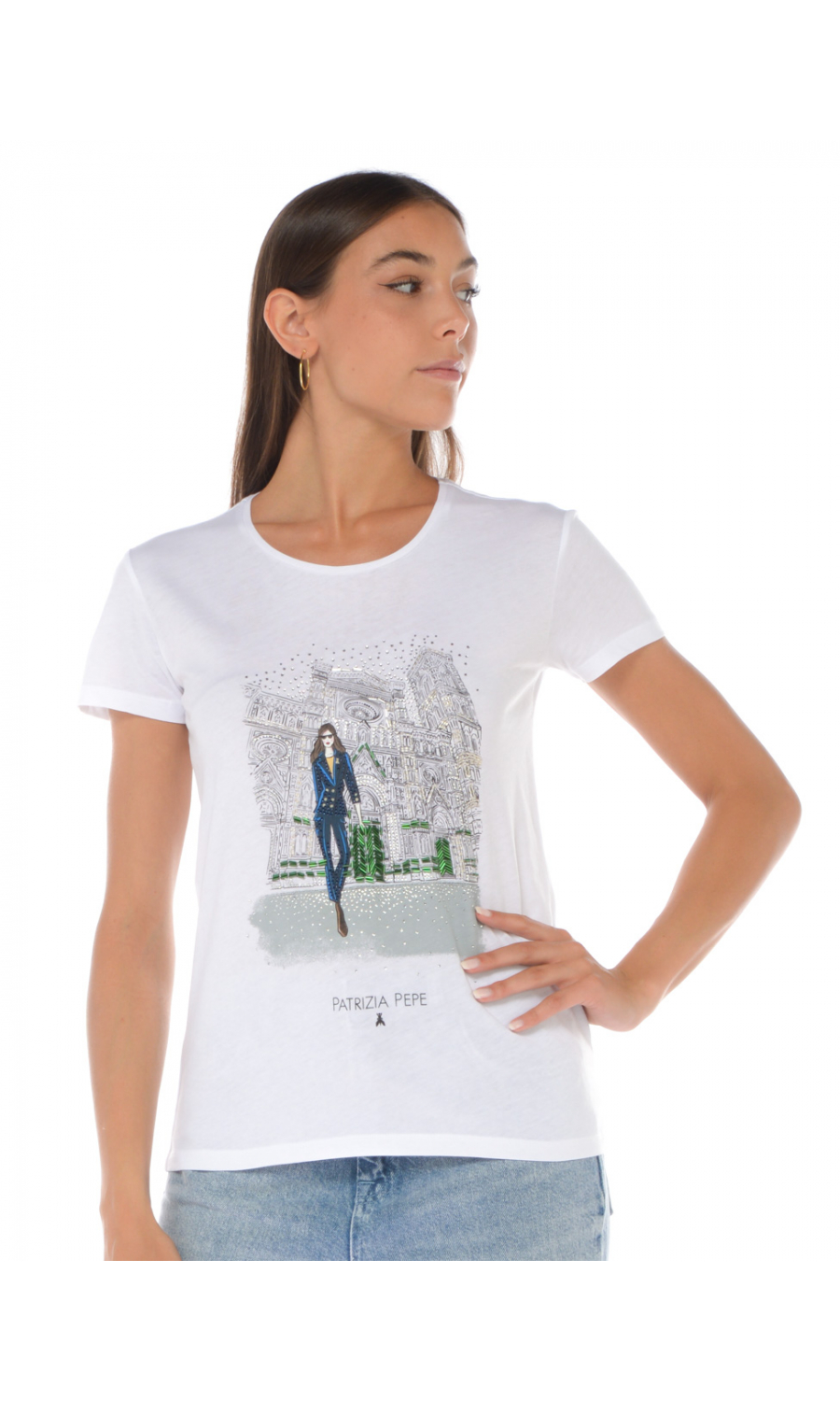 T Shirt da donna Patrizia Pepe con applicazioni duomo Firenze 8M1368