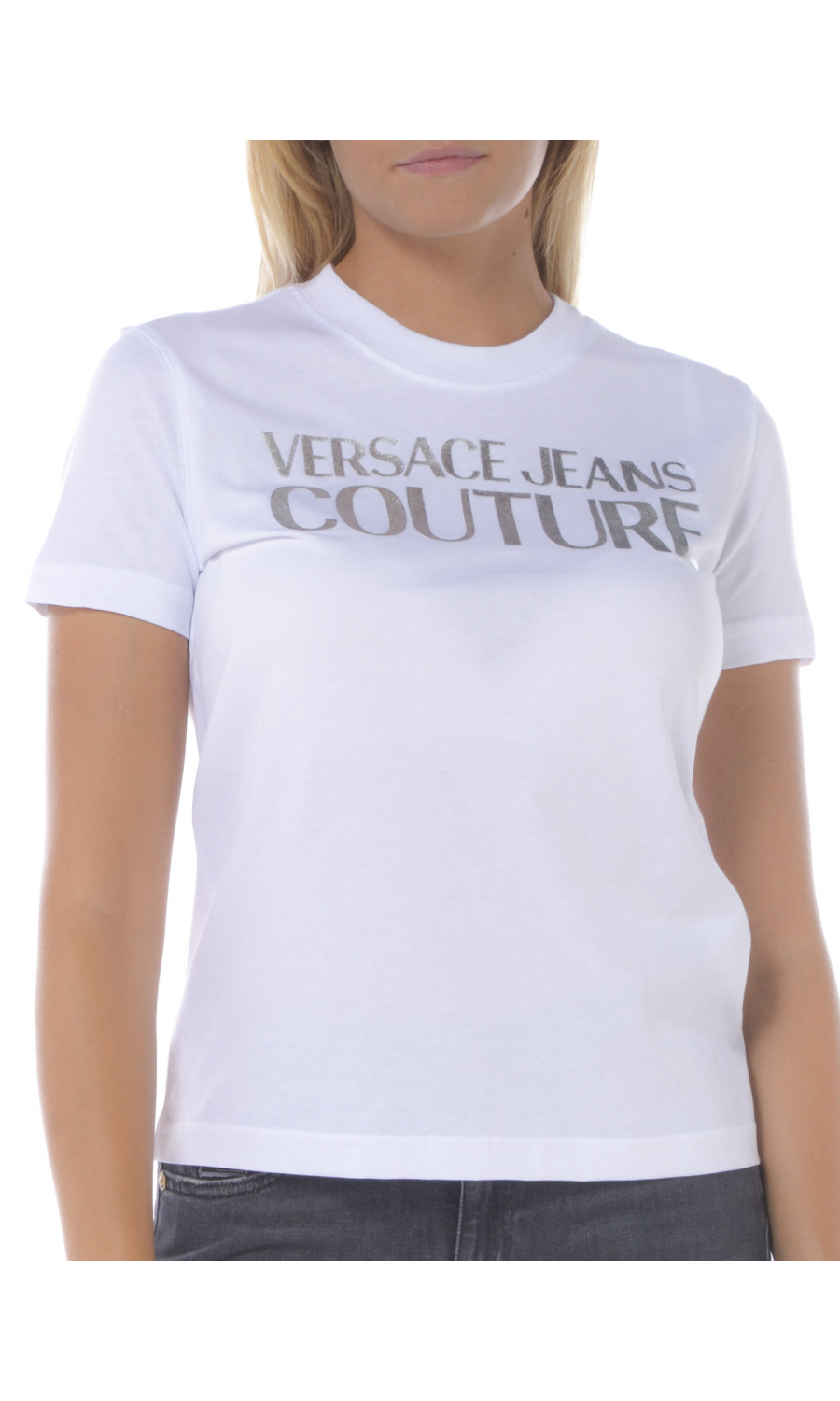T Shirt da donna Versace manica corta con logo 73HAHT01CJ00T