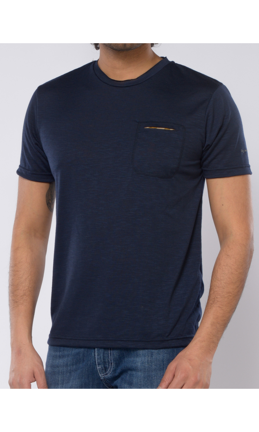 T Shirt da uomo Daniele Alessandrini effetto fiammato con taschino M