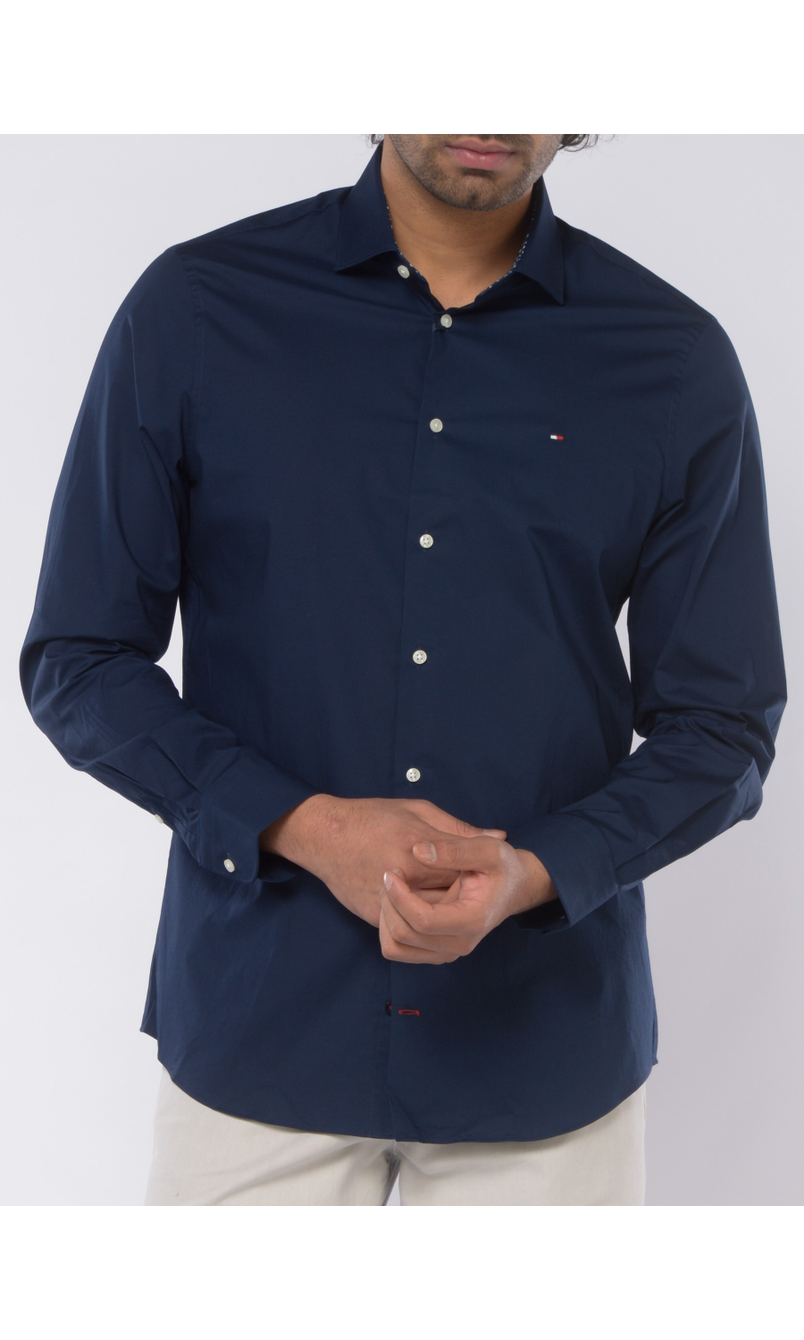 CAMICIA DA UOMO TOMMY HILFIGER STRETCH SLIM FIT COLLO FRANCESE 