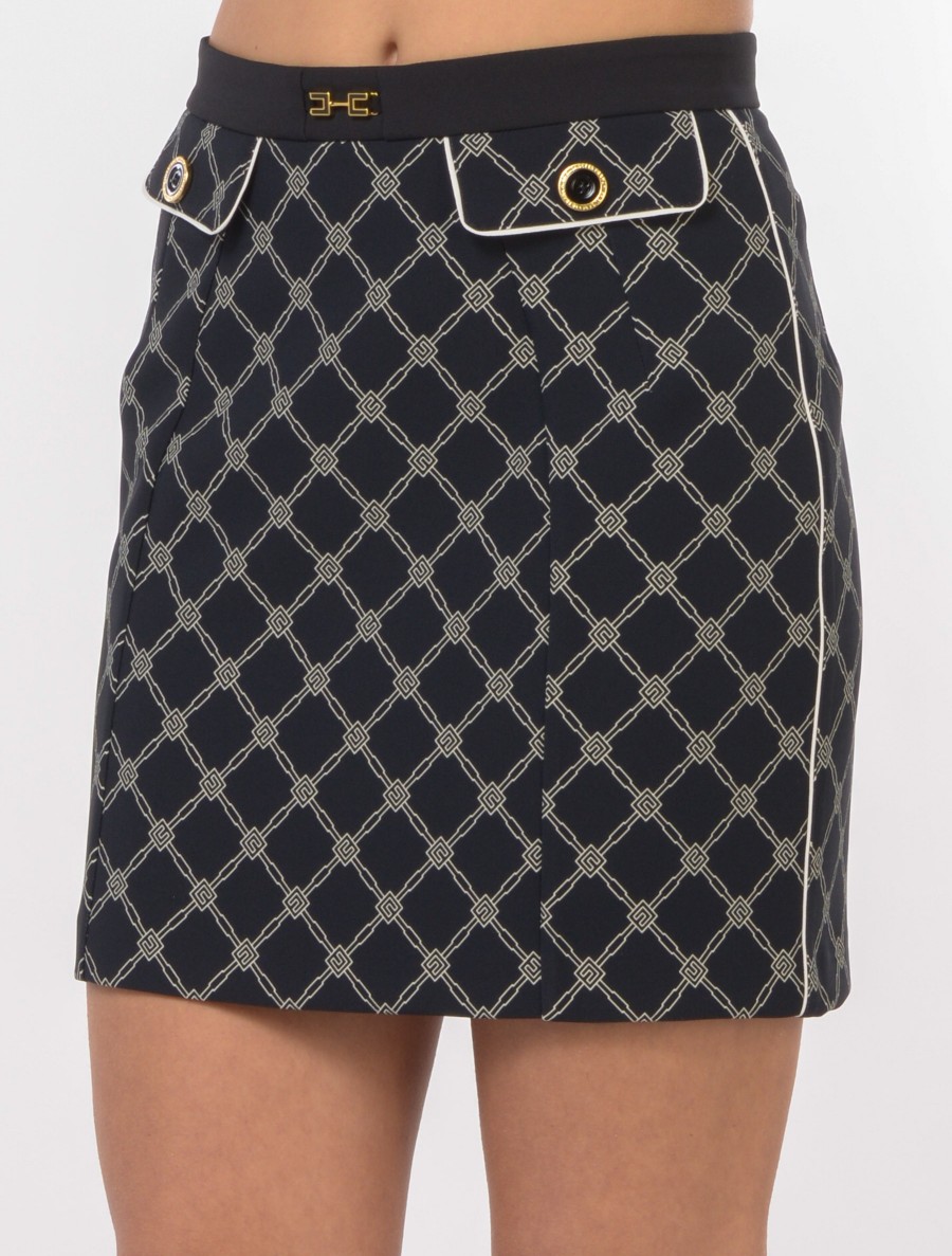 gonna corta da donna Elisabetta Franchi con loghi e pattine