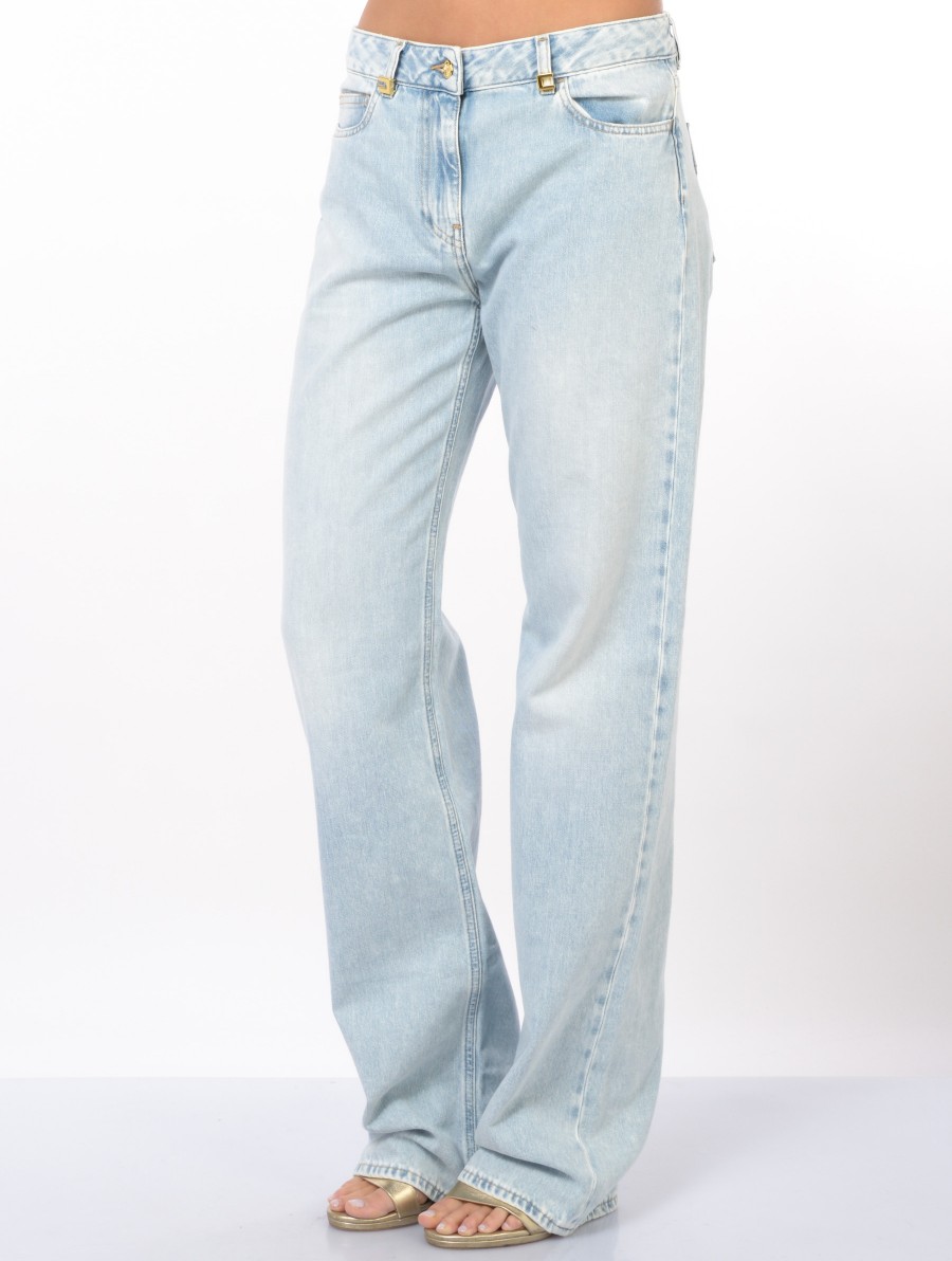 jeans da donna Elisabetta Franchi ampio con effetto delave'